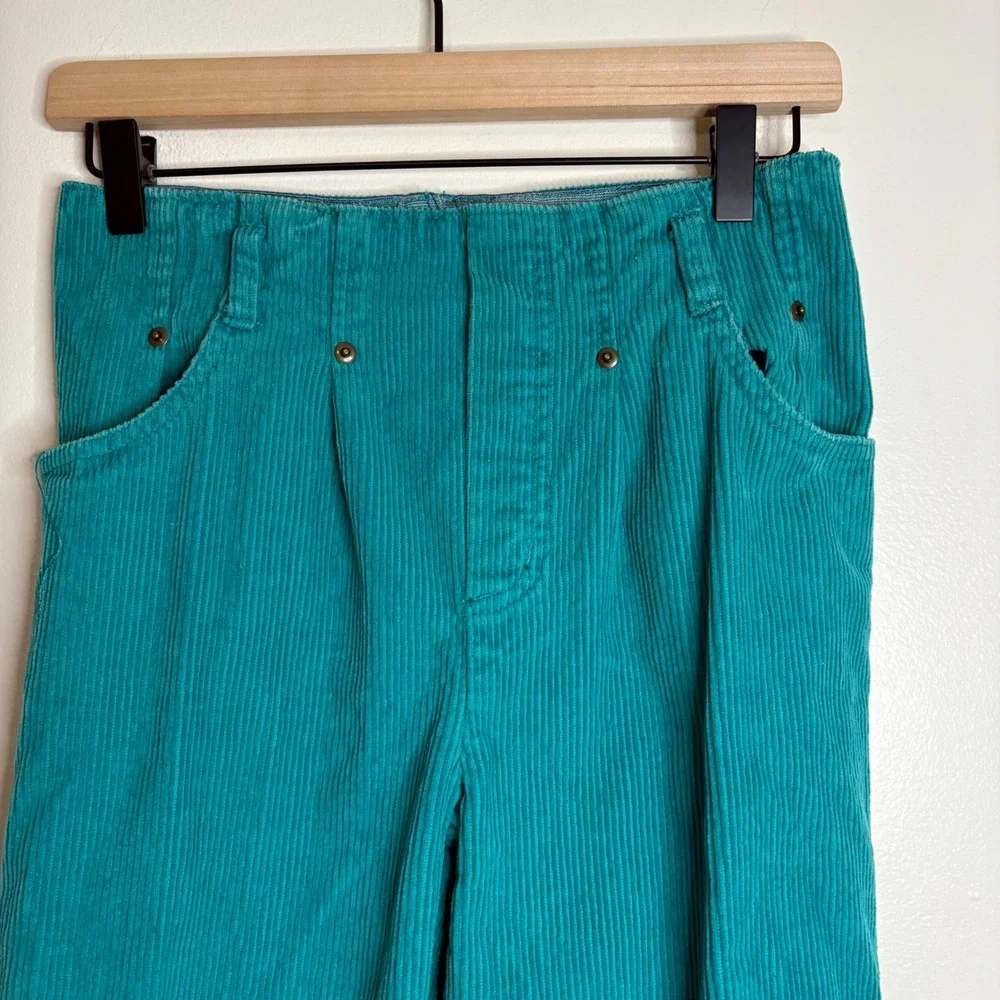 The Childrens Place Teal Corduroy Pants Girls Size S 6 Pleated‎ Front
